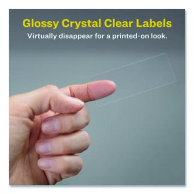 Avery Glossy Clear Easy Peel Mailing Labels W/ Sure Feed Technology, Inkjet/laser Printers, 1 X 2.63, 30/sheet, 10 Sheets/pack (AVE6521) AVE6521