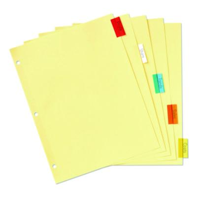 Office Essentials Plastic Insertable Dividers, 5-Tab, 11 x 8.5, Assorted Tabs, 1 Set (AVE11465) AVE11465
