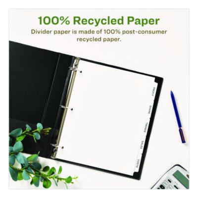 Avery Index Maker Ecofriendly Print And Apply Clear Label Dividers With White Tabs, 5-Tab, 11 X 8.5, White, 5 Sets (AVE11580) AVE11580