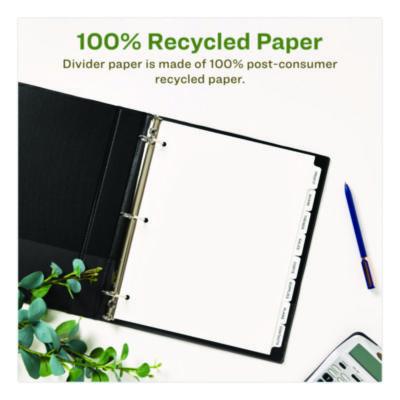 Avery Index Maker Ecofriendly Print And Apply Clear Label Dividers With White Tabs, 8-Tab, 11 X 8.5, White, 5 Sets (AVE11581) AVE11581