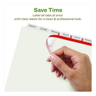 Avery Index Maker Ecofriendly Print And Apply Clear Label Dividers With White Tabs, 8-Tab, 11 X 8.5, White, 5 Sets (AVE11581) AVE11581