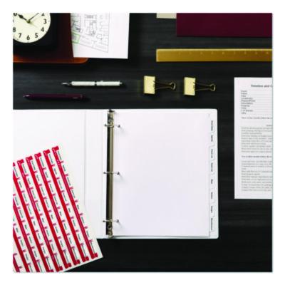 Avery Index Maker Ecofriendly Print And Apply Clear Label Dividers With White Tabs, 8-Tab, 11 X 8.5, White, 5 Sets (AVE11581) AVE11581