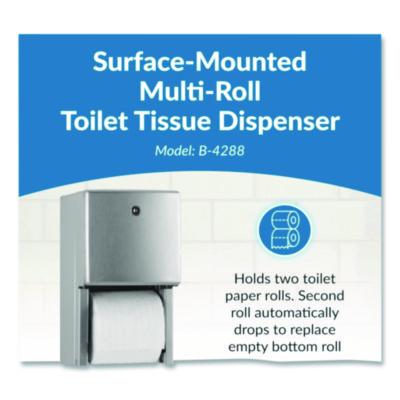 Bobrick ConturaSeries Two-Roll Tissue Dispenser, 6.08 x 5.94 x 11, Stainless Steel (BOB4288) BOB4288