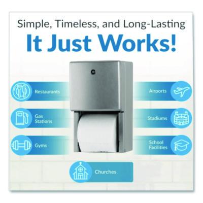 Bobrick ConturaSeries Two-Roll Tissue Dispenser, 6.08 x 5.94 x 11, Stainless Steel (BOB4288) BOB4288