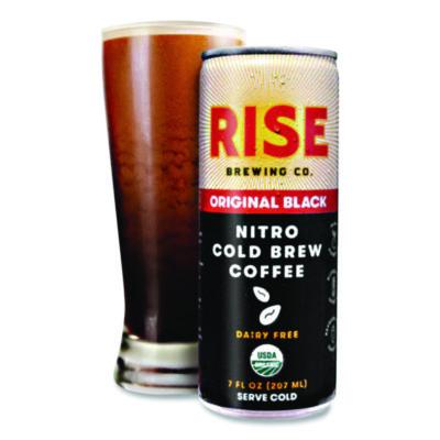RISE Brewing Co. Nitro Cold Brew Latte, Original Black, 7 oz Can, 12/Carton (RSB00043) RSB00043