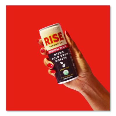 RISE Brewing Co. Nitro Cold Brew Latte, Original Black, 7 oz Can, 12/Carton (RSB00043) RSB00043