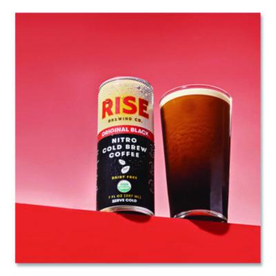 RISE Brewing Co. Nitro Cold Brew Latte, Original Black, 7 oz Can, 12/Carton (RSB00043) RSB00043