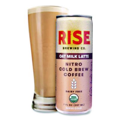 RISE Brewing Co. Nitro Cold Brew Latte, Oat Milk, 7 oz Can, 12/Carton (RSB00045) RSB00045