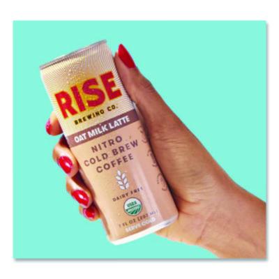 RISE Brewing Co. Nitro Cold Brew Latte, Oat Milk, 7 oz Can, 12/Carton (RSB00045) RSB00045
