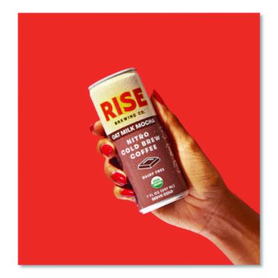 RISE Brewing Co. Nitro Cold Brew Latte, Oat Milk Mocha, 7 oz Can, 12/Carton (RSB00049) RSB00049