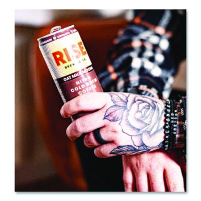 RISE Brewing Co. Nitro Cold Brew Latte, Oat Milk Mocha, 7 oz Can, 12/Carton (RSB00049) RSB00049