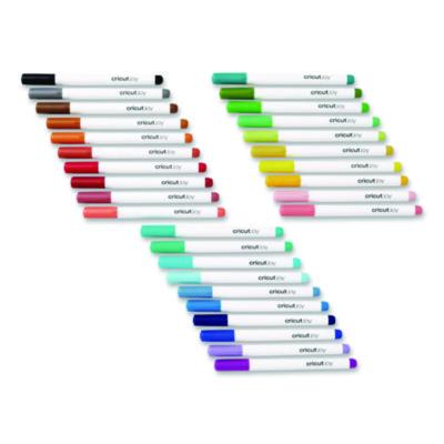 Cricut Joy Porous Point Pen, Stick, Fine 0.4 mm, Assorted Ink Colors, White Barrel, 30/Set (CCU2008801) CCU2008801