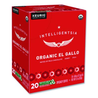 Intelligentsia El Gallo Organic Coffee K-Cups, Light Roast, 20/Box (0154) GMT0154