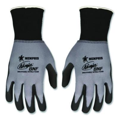 MCR Safety Ninja Nitrile Coating Nylon/spandex Gloves, Black/gray, Small, Dozen (CRWN96790S) CRWN96790S