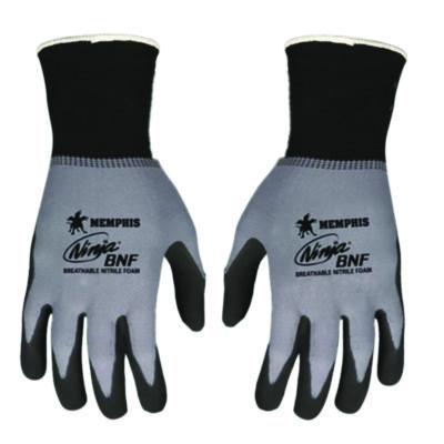 MCR Safety Ninja Nitrile Coating Nylon/spandex Gloves, Black/gray, X-Large, Dozen (CRWN96790XL) CRWN96790XL