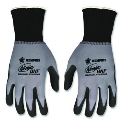 MCR Safety Ninja Nitrile Coating Nylon/spandex Gloves, Black/gray, Large, Dozen (CRWN96790L) CRWN96790L