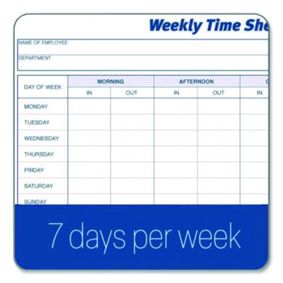 Adams Time Sheets, One Part (No Copies), 8.5 x 5.5, 100 Forms/Pad, 2 Pads/Pack (ABF9507ABF) ABF9507ABF