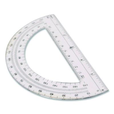 Westcott 180 Degree Protractor, Plastic, 6" Ruler Edge/180 Degree, Clear (ACM11200) ACM11200