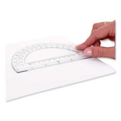 Westcott 180 Degree Protractor, Plastic, 6" Ruler Edge/180 Degree, Clear (ACM11200) ACM11200