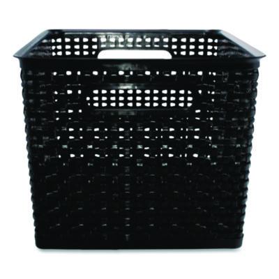 Advantus Plastic Weave Bin, Large, 13.5" X 10.5" X 8.75", Black (AVT36006) AVT36006