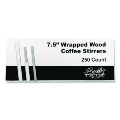 Berkley Square Wrapped Wood Stirrers, 7.5", 250/Box (BEKBEP90213) BEKBEP90213