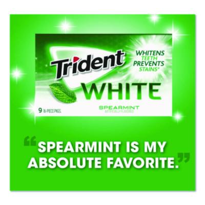 Trident Sugar-Free Gum, White Spearmint, 16 Sticks/pack, 9 Packs/box (CDBAMC67610) CDBAMC67610