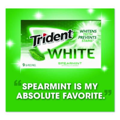 Trident Sugar-Free Gum, White Spearmint, 16 Sticks/pack, 9 Packs/box (CDBAMC67610) CDBAMC67610