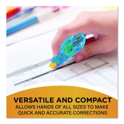 BIC Wite-Out Brand Mini Correction Tape, Non-Refillable, 0.2" x 26.2 ft, Assorted (BICWOTM11) BICWOTM11