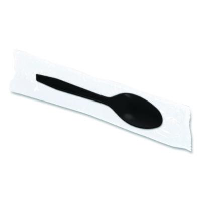 Berkley Square Dispens-a Spoon, Individually Wrapped, Mediumweight Spoon, Plastic, Black, 100/Box (BSQBEP90206) BSQBEP90206