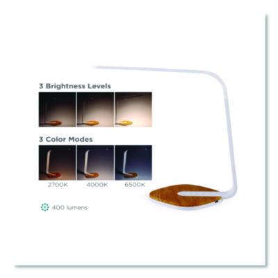 BLACK DECKER LED Desk Lamp, White/Wood (BOSVLED1818BD) BOSVLED1818BD