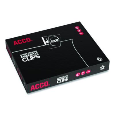 ACCO Magnetic Clip, 1.13" Jaw Capacity, Silver, 12/Pack (ACC72133) ACC72133