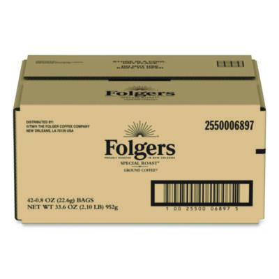 Folgers Ground Coffee, Fraction Packs, Special Roast, 0.8 oz,  42/Carton (FOL06897) FOL06897