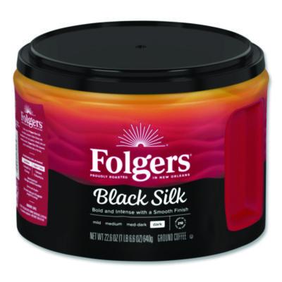 Folgers Coffee, Black Silk, 22.6 oz Canister, 6/Carton (20540CT) FOL20540CT