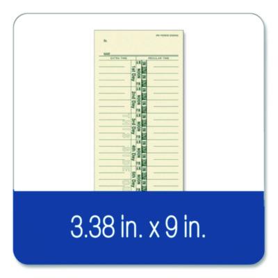 Adams Time Cards for Acroprint, Amano and Lathem Time Clocks, One-Sided, 3.38" x 9", 200/Pack (ABF9656200) ABF9656200