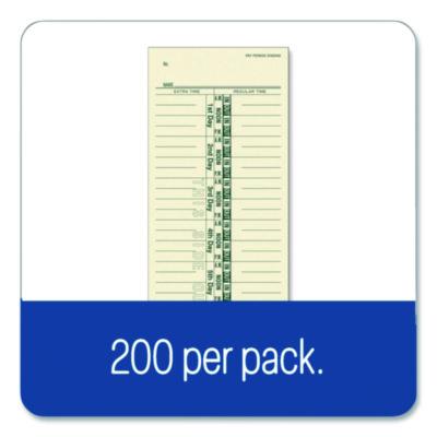 Adams Time Cards for Acroprint, Amano and Lathem Time Clocks, One-Sided, 3.38" x 9", 200/Pack (ABF9656200) ABF9656200