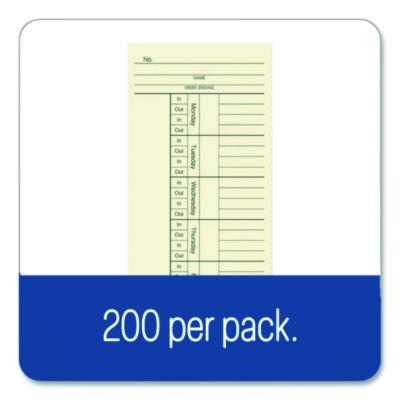 Adams Time Cards for Acroprint, Amano and Lathem Time Clocks, Two Sides, 3.4" x 8.25", 200/Pack (ABF9660200) ABF9660200