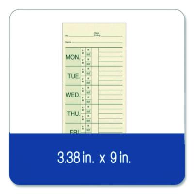 Adams Time Cards for Pyramid 1000 Time Clock, Two Sides, 3.38" x 9", 200/Pack (ABF9791200) ABF9791200