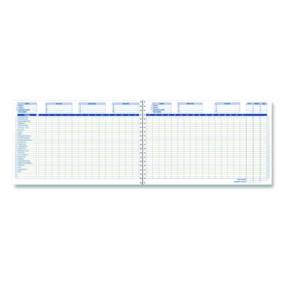 Adams Home/Office Weekly/Monthly Budget Book, Two-Page Spread: 15 Columns, Royal Blue Cover, 7 x 10 Sheets, 32 Sheets/Book (ABFAFR31) ABFAFR31