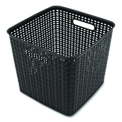 Advantus Plastic Weave Bin, Extra Large, 12.6" X 11.1" X 16.6", Black (AVT37519) AVT37519