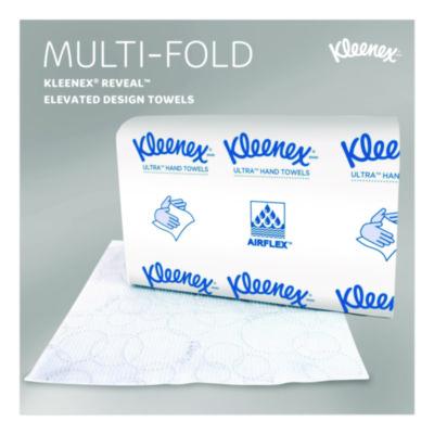 KleenexReveal Multi-Fold Towels, 2-Ply, 8 x 9.4, White, 16/Carton (46321) KCC46321