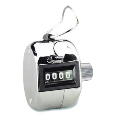 COSCO Crowd Control Hand Tally Counter, Registers 0-9999, Chrome (CSC065118) CSC065118