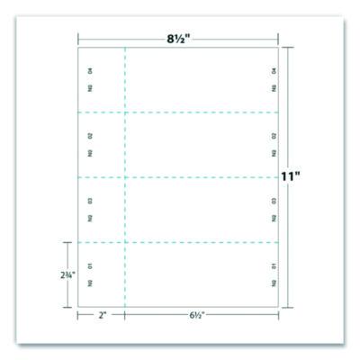 Blanks/USA Jumbo Micro-Perforated Event/Raffle Ticket, 90 lb Index Weight, 8.5 x 11, White, 4 Tickets/Sheet, 250 Sheets/Pack (BLA10X9WH) BLA10X9WH