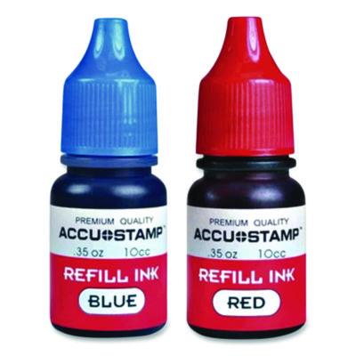 COSCO Accu-Stamp Refill Ink, 0.35 Oz, Blue/red (COS032958) COS032958
