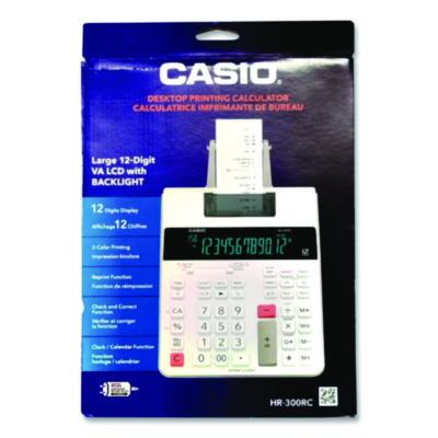 Casio HR-300RC 12-Digit Printing Calculator, Black/Red Print, 2 Lines/Second, White (CSOHR300RC) CSOHR300RC