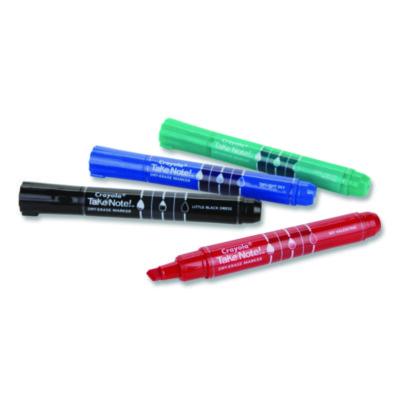 Crayola Take Note Dry Erase Markers, Chisel Tip, Assorted Colors, 4/Set (CYO586543) CYO586543
