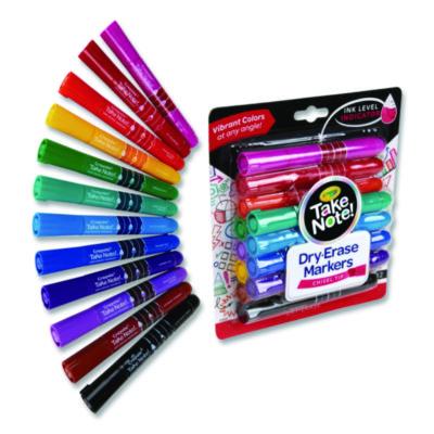 Crayola Take Note Dry-Erase Markers, Broad, Chisel Tip, Assorted, 12/Pack (CYO586545) CYO586545