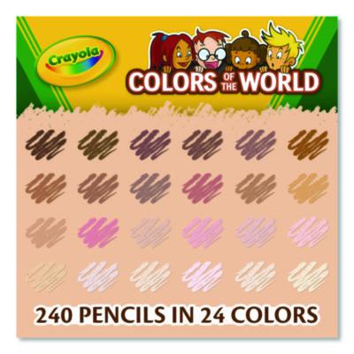 Crayola Colors of the World Colored Pencils Classpack Set, 24 Assorted Lead and Barrel Colors, 240/Pack (CYO687505) CYO687505