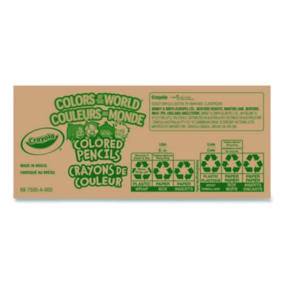 Crayola Colors of the World Colored Pencils Classpack Set, 24 Assorted Lead and Barrel Colors, 240/Pack (CYO687505) CYO687505