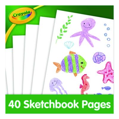 Crayola Animal Animations Wirebound Sketchpad, Unruled, Gold/green Cover, 40 White 9 X 9 Sheets (CYO993404) CYO993404