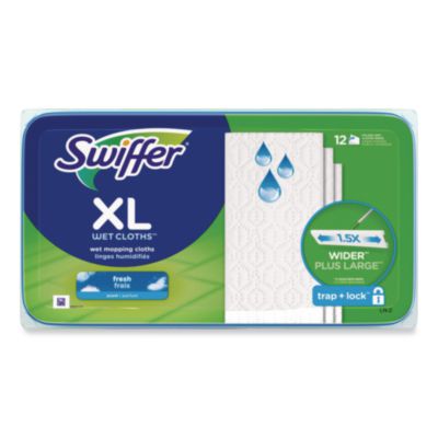 Swiffer Max/XL Wet Refill Cloths, 16.5 x 9, White, 12/Tub, 6 Tubs/Carton (PGC74471) PGC74471